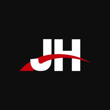 Initial letters logo JH, overlapping linked swoosh capital logo concept, white red black background, vector icon logo template elements for business, company, creative industry