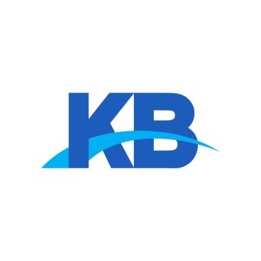 Initial letters logo KB, overlapping linked swoosh capital logo concept, blue, vector icon logo template elements for business, company, creative industry