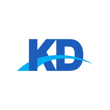 Initial letters logo KD, overlapping linked swoosh capital logo concept, blue, vector icon logo template elements for business, company, creative industry
