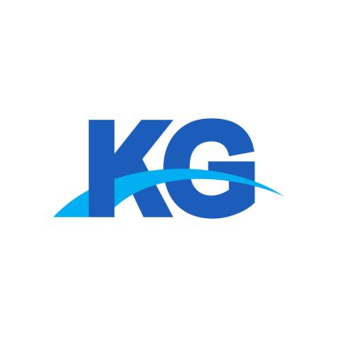 Initial letters logo KG, overlapping linked swoosh capital logo concept, blue, vector icon logo template elements for business, company, creative industry