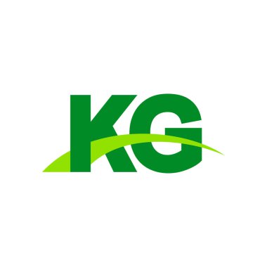 Initial letters logo KG, overlapping linked swoosh grass capital logo concept, eco nature green, vector icon logo template elements for business, company, creative industry
