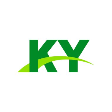 Initial letters logo KY, overlapping linked swoosh grass capital logo concept, eco nature green, vector icon logo template elements for business, company, creative industry