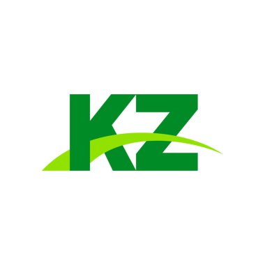 Initial letters logo KZ, overlapping linked swoosh grass capital logo concept, eco nature green, vector icon logo template elements for business, company, creative industry