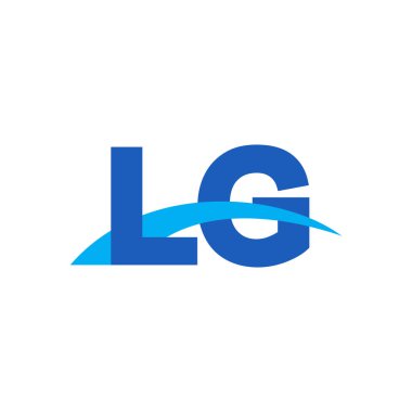 Initial letters logo LG, overlapping linked swoosh capital logo concept, blue, vector icon logo template elements for business, company, creative industry