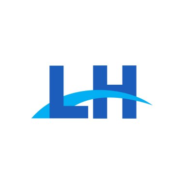 Initial letters logo LH, overlapping linked swoosh capital logo concept, blue, vector icon logo template elements for business, company, creative industry