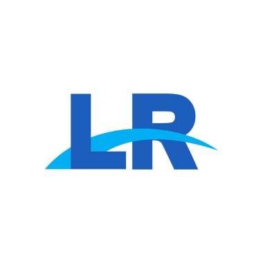 Initial letters logo LR, overlapping linked swoosh capital logo concept, blue, vector icon logo template elements for business, company, creative industry