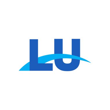 Initial letters logo LU, overlapping linked swoosh capital logo concept, blue, vector icon logo template elements for business, company, creative industry