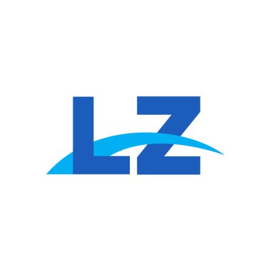 Initial letters logo LZ, overlapping linked swoosh capital logo concept, blue, vector icon logo template elements for business, company, creative industry