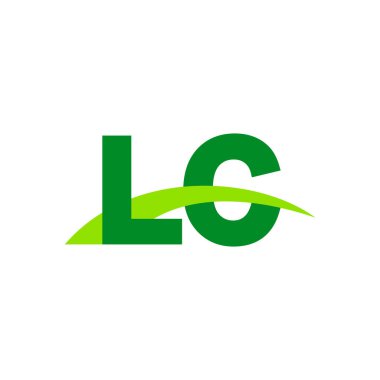 Initial letters logo LC, overlapping linked swoosh grass capital logo concept, eco nature green, vector icon logo template elements for business, company, creative industry