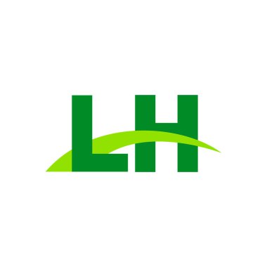 Initial letters logo LH, overlapping linked swoosh grass capital logo concept, eco nature green, vector icon logo template elements for business, company, creative industry