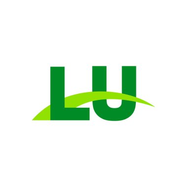 Initial letters logo LU, overlapping linked swoosh grass capital logo concept, eco nature green, vector icon logo template elements for business, company, creative industry