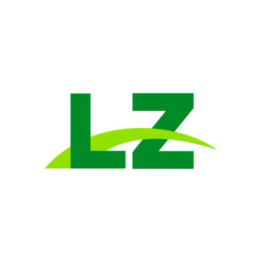 Initial letters logo LZ, overlapping linked swoosh grass capital logo concept, eco nature green, vector icon logo template elements for business, company, creative industry