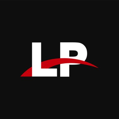 Initial letters logo LP, overlapping linked swoosh capital logo concept, white red black background, vector icon logo template elements for business, company, creative industry