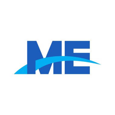 Initial letters logo ME, overlapping linked swoosh capital logo concept, blue, vector icon logo template elements for business, company, creative industry