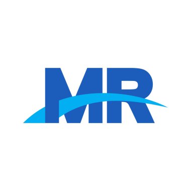 Initial letters logo MR, overlapping linked swoosh capital logo concept, blue, vector icon logo template elements for business, company, creative industry