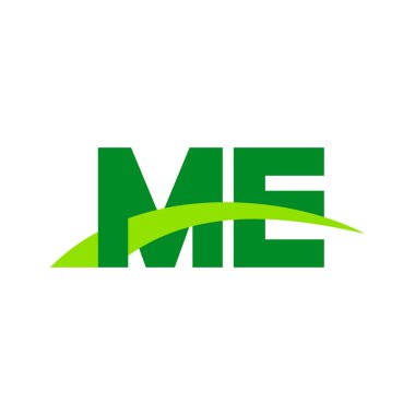 Initial letters logo ME, overlapping linked swoosh grass capital logo concept, eco nature green, vector icon logo template elements for business, company, creative industry