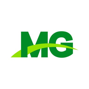 Initial letters logo MG, overlapping linked swoosh grass capital logo concept, eco nature green, vector icon logo template elements for business, company, creative industry