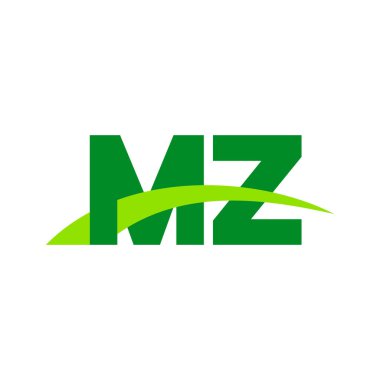 Initial letters logo MZ, overlapping linked swoosh grass capital logo concept, eco nature green, vector icon logo template elements for business, company, creative industry