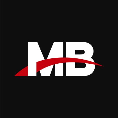 Initial letters logo MB, overlapping linked swoosh capital logo concept, white red black background, vector icon logo template elements for business, company, creative industry