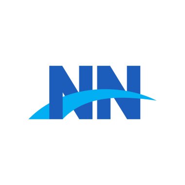 Initial letters logo NN, overlapping linked swoosh capital logo concept, blue, vector icon logo template elements for business, company, creative industry