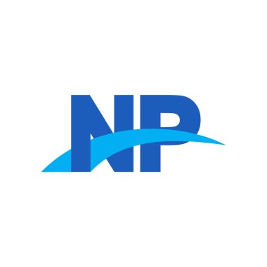 Initial letters logo NP, overlapping linked swoosh capital logo concept, blue, vector icon logo template elements for business, company, creative industry