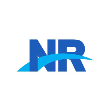 Initial letters logo NR, overlapping linked swoosh capital logo concept, blue, vector icon logo template elements for business, company, creative industry