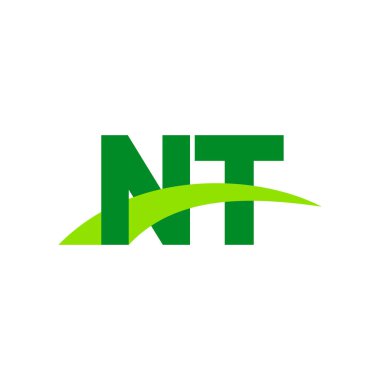 Initial letters logo NT, overlapping linked swoosh grass capital logo concept, eco nature green, vector icon logo template elements for business, company, creative industry