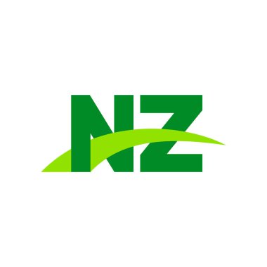 Initial letters logo NZ, overlapping linked swoosh grass capital logo concept, eco nature green, vector icon logo template elements for business, company, creative industry