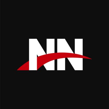 Initial letters logo NN, overlapping linked swoosh capital logo concept, white red black background, vector icon logo template elements for business, company, creative industry