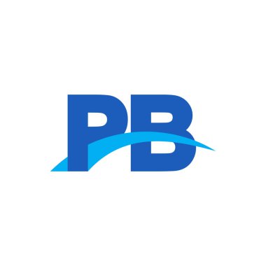 Initial letters logo PB, overlapping linked swoosh capital logo concept, blue, vector icon logo template elements for business, company, creative industry