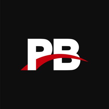 Initial letters logo PB, overlapping linked swoosh capital logo concept, white red black background, vector icon logo template elements for business, company, creative industry