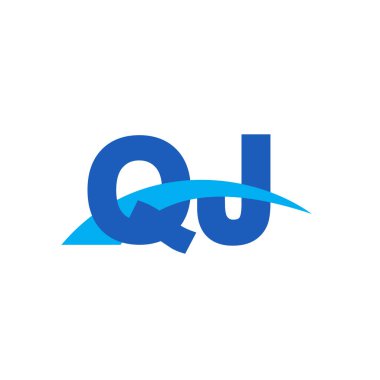 Initial letters logo QJ, overlapping linked swoosh capital logo concept, blue, vector icon logo template elements for business, company, creative industry