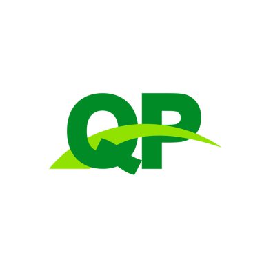 Initial letters logo QP, overlapping linked swoosh grass capital logo concept, eco nature green, vector icon logo template elements for business, company, creative industry