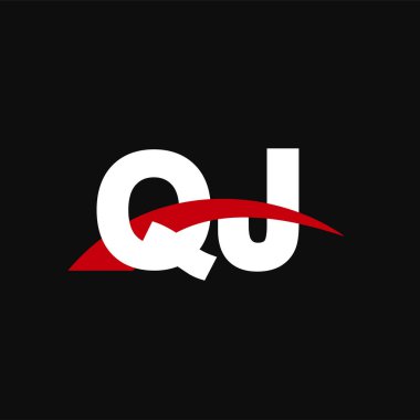 Initial letters logo QJ, overlapping linked swoosh capital logo concept, white red black background, vector icon logo template elements for business, company, creative industry