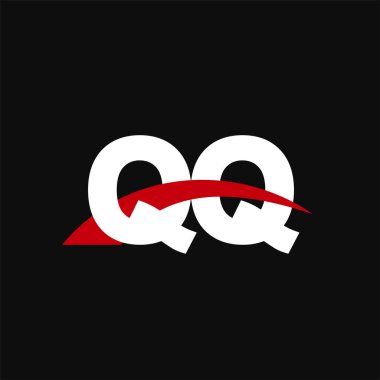 Initial letters logo QQ, overlapping linked swoosh capital logo concept, white red black background, vector icon logo template elements for business, company, creative industry