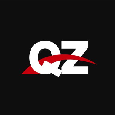 Initial letters logo QZ, overlapping linked swoosh capital logo concept, white red black background, vector icon logo template elements for business, company, creative industry