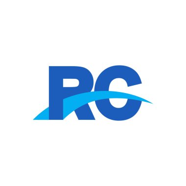 Initial letters logo RC, overlapping linked swoosh capital logo concept, blue, vector icon logo template elements for business, company, creative industry