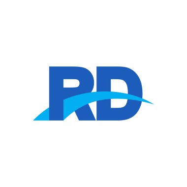Initial letters logo RD, overlapping linked swoosh capital logo concept, blue, vector icon logo template elements for business, company, creative industry