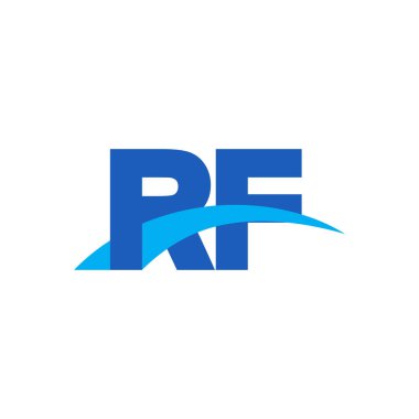 Initial letters logo RF, overlapping linked swoosh capital logo concept, blue, vector icon logo template elements for business, company, creative industry