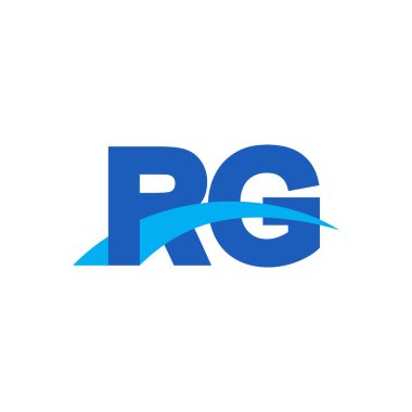 Initial letters logo RG, overlapping linked swoosh capital logo concept, blue, vector icon logo template elements for business, company, creative industry