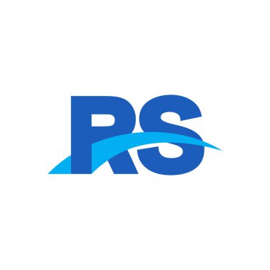 Initial letters logo RS, overlapping linked swoosh capital logo concept, blue, vector icon logo template elements for business, company, creative industry