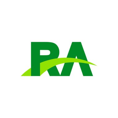 Initial letters logo RA, overlapping linked swoosh grass capital logo concept, eco nature green, vector icon logo template elements for business, company, creative industry