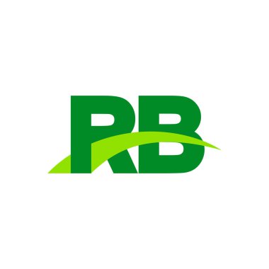 Initial letters logo RB, overlapping linked swoosh grass capital logo concept, eco nature green, vector icon logo template elements for business, company, creative industry