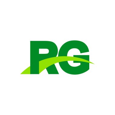Initial letters logo RG, overlapping linked swoosh grass capital logo concept, eco nature green, vector icon logo template elements for business, company, creative industry