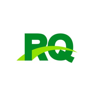 Initial letters logo RQ, overlapping linked swoosh grass capital logo concept, eco nature green, vector icon logo template elements for business, company, creative industry