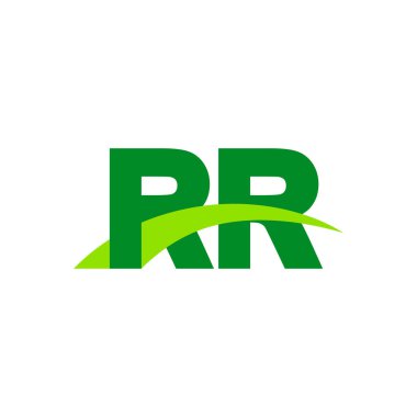 Initial letters logo RR, overlapping linked swoosh grass capital logo concept, eco nature green, vector icon logo template elements for business, company, creative industry