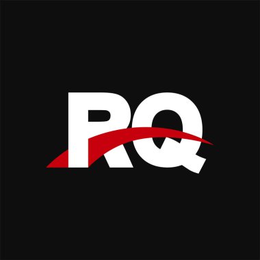 Initial letters logo RQ, overlapping linked swoosh capital logo concept, white red black background, vector icon logo template elements for business, company, creative industry