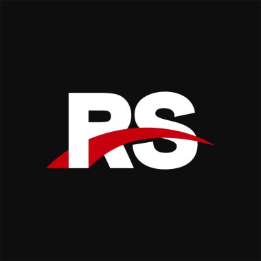 Initial letters logo RS, overlapping linked swoosh capital logo concept, white red black background, vector icon logo template elements for business, company, creative industry
