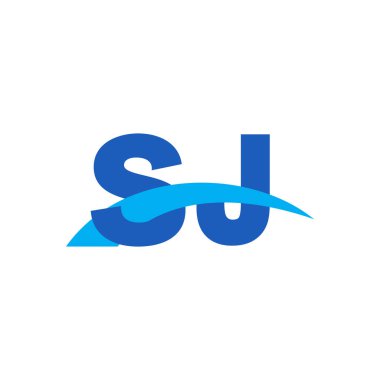 Initial letters logo SJ, overlapping linked swoosh capital logo concept, blue, vector icon logo template elements for business, company, creative industry
