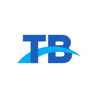 Initial letters logo TB, overlapping linked swoosh capital logo concept, blue, vector icon logo template elements for business, company, creative industry